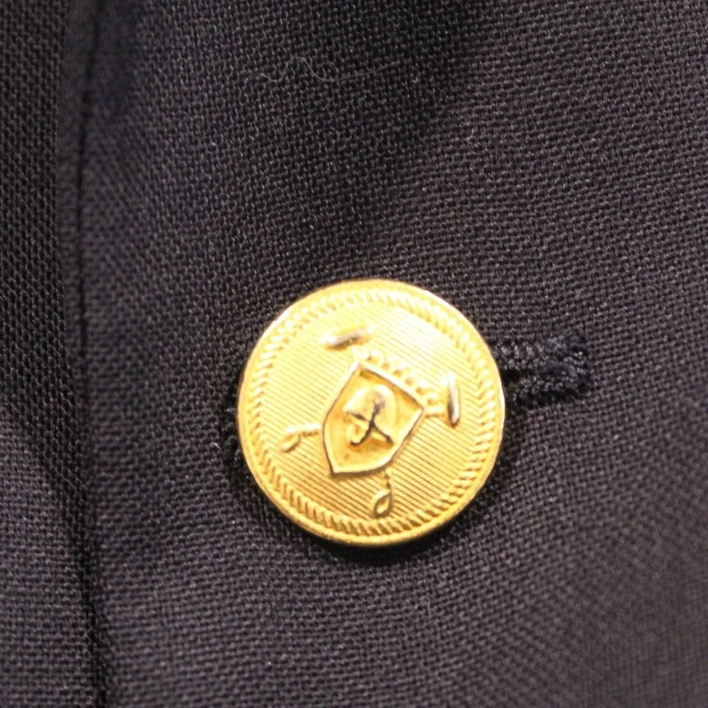 Vintage Chaps Ralph Lauren Mens Navy Blue 100% Wool‎ Blazer Gold Buttons 39R